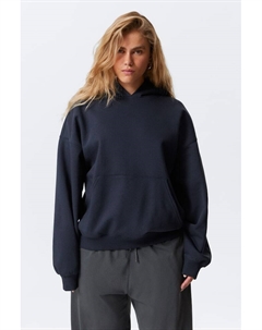 Тяжелая толстовка с капюшоном большого размера, синий Weekday