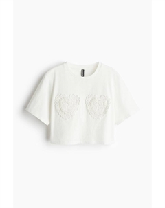 Футболка с аппликациями, белый H&m