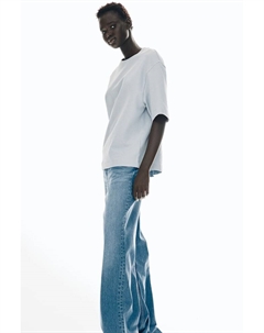 Футболка свободного кроя из трикотажного полотна интерлок, голубой H&m