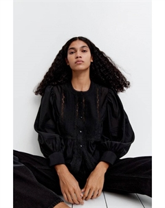 Блузка с кантом, черный H&m