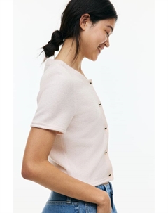 Кардиган тонкой вязки с короткими рукавами, розовый H&m