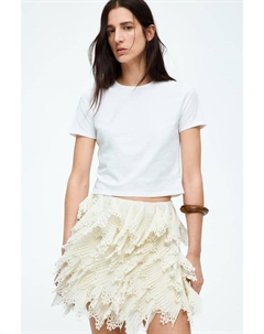 Короткая футболка, белый H&m