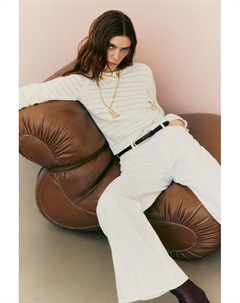 Свитер с дырчатым узором, бежевый H&m