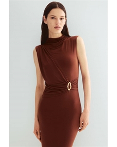 Платье-Водолазка с драпировкой, коричневый H&m