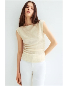 Трикотажный топ со структурой, бежевый H&m