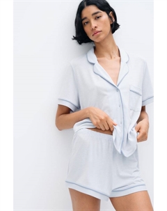 Пижама с топом и шортами, голубой H&m