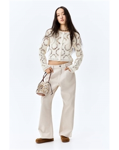 Кардиган в стиле вязания крючком, белый H&m