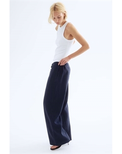 Льняные брюки с завязками, синий H&m