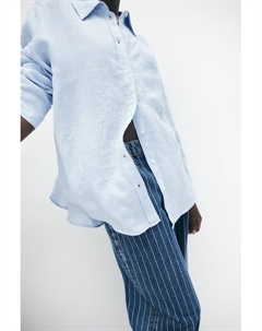 Льняная блузка, голубой H&m