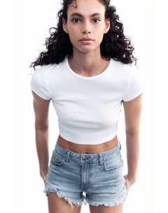 Джинсовые шорты с высокой талией, синий H&m