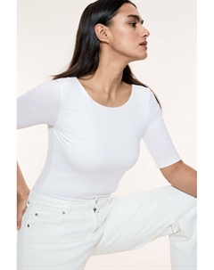 Рубашка с вырезом «балерина», белый H&m