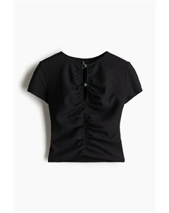 Рубашка со сборками и жемчужными деталями, черный H&m