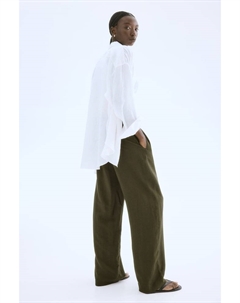 Брюки из льняной смеси, зеленый H&m