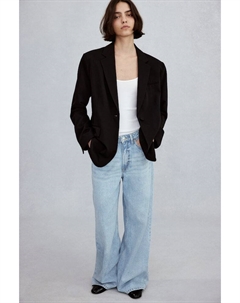 Мягкие сверхширокие джинсы с высокой посадкой, голубой H&m