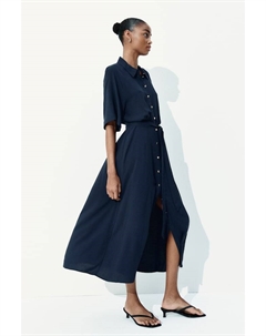 Платье-Блуза с завязывающимся поясом, синий H&m