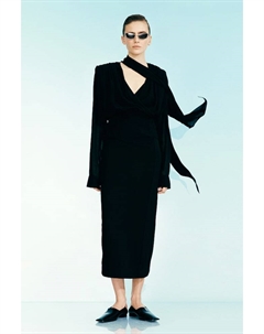 Блузка из драпированного шифона, черный H&m