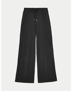 Широкие брюки из джерси, черный Marks & spencer