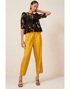 Брюки из атласного жаккарда цвета охры желтого цвета, желтый Next