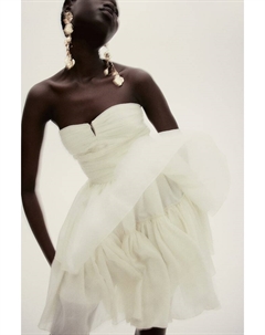 Расклешенное платье-бандо, белый H&m