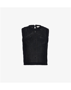 Топ из хлопка с ажурным узором «тюльпан», черный Frame