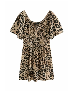 Платье из джерси SHORT SLEEVE FRONT, коричневый Next