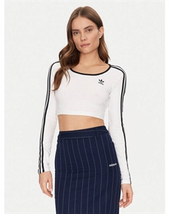 Блузка облегающего кроя adicolor 3-Stripes JD4625, белый Adidas