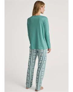 Пижамный комплект PALM DREAMS LANG SET, сине-зеленый Calida