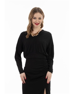 Топ с длинными рукавами CROPPED, черный Faina