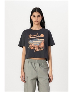Футболка с принтом WAVE GLIDERS CROP TEE, черный Rip curl