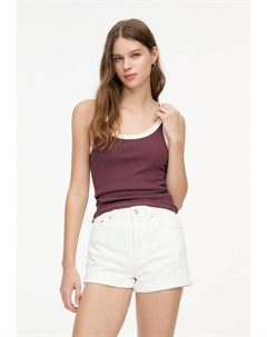 Джинсовые шорты TURN-UP - MOM , белый Pull & bear