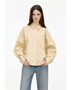 Рубашка STRIPED OVERSIZE, бежевый Pull & bear