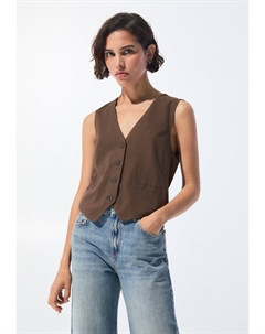 Жилет, темно-коричневый Pull & bear