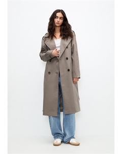 Тренч, серо-коричневый Pull & bear
