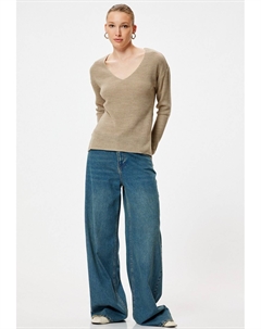 Джемпер V NECK, светло-коричневый Koton