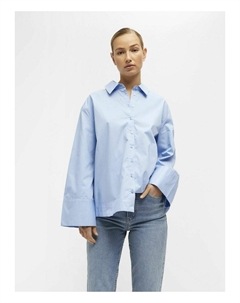 Блузка на пуговицах LOOSE FIT, светло-голубой Object