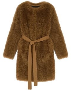 Пальто с поясом, коричневый Yves salomon