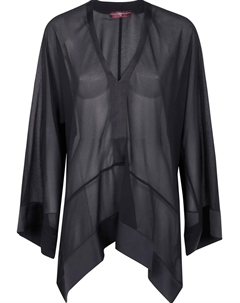 Блузка с высоким V-образным вырезом, черный High