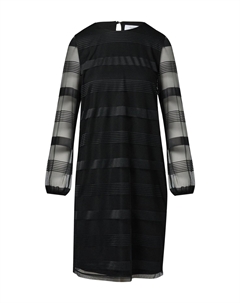 Повседневное платье MIT RUNDHALSAUSSCHNITT, черный Comma casual identity