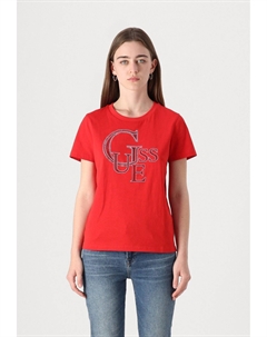 Футболка с принтом STUDDED, светло-красный Guess