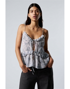 Майка с оборками, серый Weekday