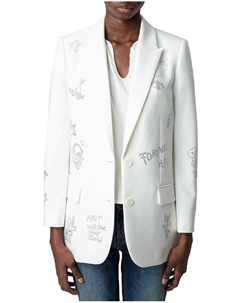 Viva Блейзер со стразами и стразами, белый Zadig&voltaire