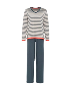 Женская пижама с v-образным вырезом и эластичной резинкой на талии Casual Essentials, цвет 816 Jeansblau Schiesser