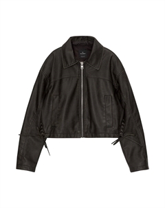 Кожаная куртка Between-Season Jacket, черный Pull & bear