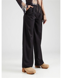 Брюки со складками спереди Wide leg Pleat-Front Pants, черный Trendyol