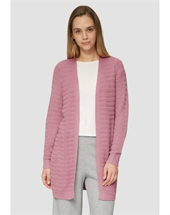 Кардиган OFFENER LONG MIT STRUKTURMUSTER, светло-розовый Qs