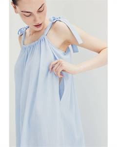 Платье для мамы до и после кормления из крепа, голубой H&m