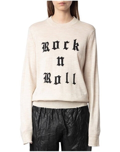 Шерстяной свитер с принтом Ivy Rock N Roll, слоновая кость/кремовый Zadig&voltaire