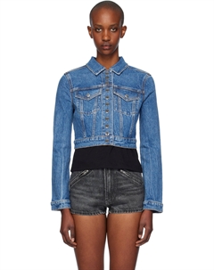 Синяя укороченная джинсовая куртка Trucker Alexander wang