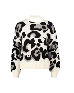 Пуловер Pullover mit Leoprint, цвет Patch CreamBlack Zero