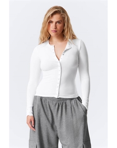 Узкий кардиган с длинными рукавами и пуговицами, белый Weekday